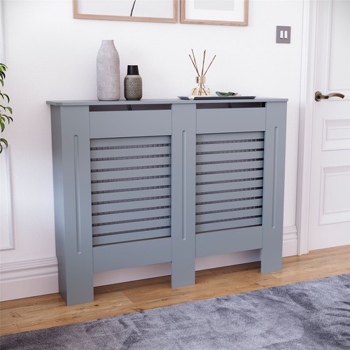 Modern grey radiator cover - grey,