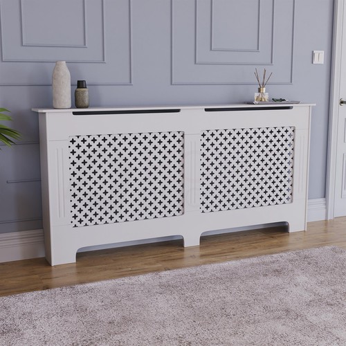 White radiator cover mdf - white, small